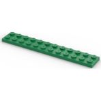 LEGO Orjinal Moc Custom Aksesuar Creator Plate 2 X 12 Uzun Düz Tuğla Yeşil
