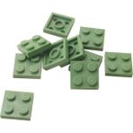LEGO Orjinal Moc Custom Aksesuar Creator Plate 2 X 2 Düz Tuğla Sand Green