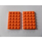 LEGO Orjinal Moc Custom Aksesuar Creator Plate 4 X 6 Düz Tuğla Turuncu