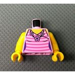 LEGO Orjinal Moc Custom Minifigür Minifigure Gövde Torso Açık Pembe Çiçekli Kadın Bluz