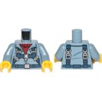 LEGO Orjinal Moc Custom Minifigür Minifigure Gövde Torso Özel Mavi Paraşütçü Tulum Kemer Ceket