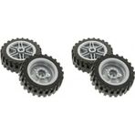 LEGO Orjinal Technic Aksesuar Custom Moc Tire 43.2 x 14 Siyah Büyük Boy Tekerlek Açık Gri 4 Jant