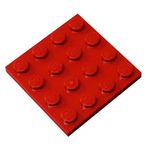LEGO Parçalar ve Parçalar: Kırmızı (Parlak Kırmızı) 4x4 Tabak x50