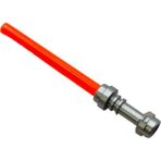 LEGO Star Wars Minifigür Aksesuarı, Işın Kılıcı, Lightsaber, Şeffaf Turuncu Renkte ve Metalik Gümüş Kabzalı