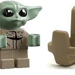 LEGO Star Wars: The Child - Grogu - Bebek Yoda Minifigür Taşıyıcı/Sırt Çantası ile - Çok Küçük (1 inçten Küçük), Şeffaf