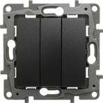 Legrand 768603 Raventi Siyah Üçlü Anahtar