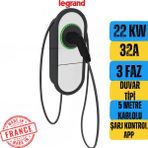 LEGRAND GREENUP ONE 3P 22KW KABLOLU ELEKTRİKLİ ARAÇ ŞARJ İSTASYONU