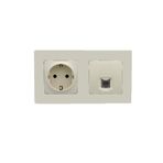 Legrand Salbei Bej (Krem) 2'Li Set Toprakli Priz Ve Telefon Numeris Cat3 Set