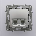 Legrand Salbei Serisi Alüminyum Renk RJ11 Telefon + RJ45 Cat6 Utp Data Prizi Çerçevesiz