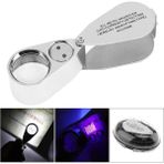 Leidory Mini LED Işıklı Büyüteç Full Çelik Büyüteç Lup Mercek Kuyumcu Büyüteci
