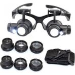 Leidory Nikula-Gözlük Modeli 10X 15X 20X 25X Lens,2led Işıklı,büyüteç 9892-G