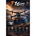 LEIDORY T16 Drone 4K Çift Kameralı Büyük Ekran Kumandalı WiFi FPV 360° Engel Algılama Katlanabilir Profesyonel Drone