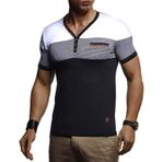 Leif Nelson LN-4885 V Yaka Siyah Erkek T-shirt