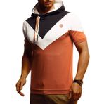 Leif Nelson LN4845 kapüşonlu yazlık tişört, slim fit basic pamuk oranı, Basic erkek kapüşonlu tişört, vintage | erkek çocuk kısa kollu kapüşonlu sweatshirt, kısa kollu uzun, siyah kahverengi, L