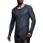 Leif Nelson LN6323 Kapüşonlu Uzun Kollu Bisiklet Yaka Antrasit Erkek Sweatshirt
