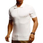 Leif Nelson LN7400 Polo Slim Fit Örgü Ekru Erkek T-shirt