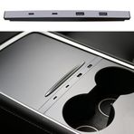 Leikaendi Hızlı Şarj Geri Çekilebilir Kablolar ile Tesla Merkezi Konsol için Araba USB Hub Şarj Cihazı Telefon Şarj Cihazı Yerleştirme İstasyonu Aksesuarları (Model 3 2021-2023 ve Model Y 2021-2024)