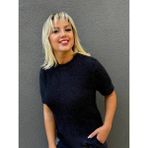 Leilaa Bisiklet Yaka Kısa Kol Yumoş Kazak - Siyah - Standart