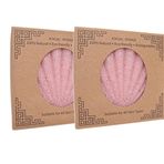 Leirinik %100 Konjac organik temizleme süngeri, 2 adet pembe, midye şeklinde, yüz ve vücut için yumuşak peeling, yağlı, kuru, karışık ve hassas ciltler için