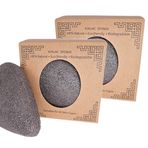 Leirinik %100 Konjac organik temizleme süngeri, 2 adet, siyah, damla şeklinde, yüz ve vücut için yumuşak peeling, yağlı, kuru, karışık ve hassas ciltler için
