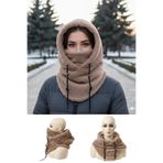 Leiste Wig Kapşonlu Peluş Peluş Kadın Bere Atkı Kadın t Polar Boyunluk Şalı Rüzgar Geçirmez Şapka