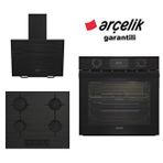 Leisure Siyah 3 Lü Ankastre Set 516 ( Pfl 9944 S - Polc 601 S - Pdly 606-s ) " Arçelik Garantili "