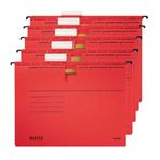 Leitz 1984-25 Alpha Kırmızı Telli Askılı 25'li Paket Dosya