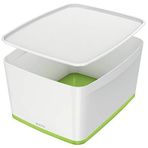 Leitz 52161054 MyBox Wow Beyaz Yeşil Büyük Kapaklı Saklama Kutusu