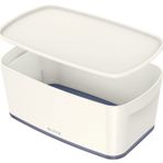 Leitz 52191001 A5 MyBox KapaklıParlak Görünüm Plastik Beyaz Gri Küçük 5 l Saklama Kutusu