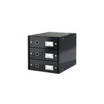 Leitz 6048 Wow Metalik Siyah Üç Çekmeceli Evrak Rafı