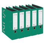 Leitz VON 5'li paket klasör A4,%100 geri dönüşümlü karton, 80 mm sırt genişliği, , 600 yaprak için, tam renkli, mavi melek ve FSC sertifikalı, okul, üniversite ve ev için, yeşil, 10570055