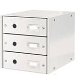 Leitz WOW C&S 3 Çekmeceli Metalik Beyaz Evrak Rafı