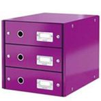 Leitz WOW C&S 3 Çekmeceli Metalik Mor Evrak Rafı