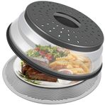 LekDrok Mat 10 İnç Mikrodalga Gıda Kapağı, Kase Tutucu Olarak Mat, Sıçrama Koruması için Kapak, Tabak Tabağı için Katlanabilir Kapak, Yemek Hazırlama için Çok Amaçlı Silikon Mat ve Mutfak Kevgir
