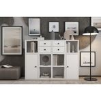 Leksa 2 Kapaklı Çekmeceli Raflı Kitaplık 130 Cm Beyaz Ktp-1100-Ç