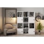 Leksa 4 Kapaklı Çekmeceli Raflı Kitaplık 97 Cm Beyaz Ktp-1065-Ç