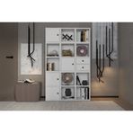 Leksa 4 Kapaklı Çekmeceli Raflı Kitaplık 97 Cm Beyaz Ktp-1075-Ç