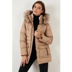Lela 497IRMAK Koyu Bej Kadın Mont