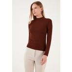 Lela 5865344 Fitilli Esnek Slim Fit Yarım Balıkçı Yaka Kazak