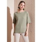 Lela 5865365 Olive Kadın Bluz
