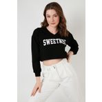 Lela 6001028 Siyah Kadın Sweatshirt