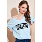 Lela 6010022 Mavi Kadın Tshirt