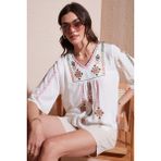 Lela 611BZ0247 Ekru Fuşya Kadın Bluz