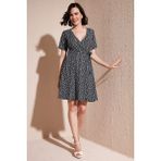 Lela Belden Bağlamalı Kruvaze Yaka Fitilli Elbise Bayan ELBİSE 5864505Y6 - Siyah - XL