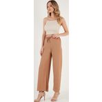 Lela Belden Bağlamalı Rahat Kesim Krinkıl Kuımaş Bayan Pantolon 5862061 BİSKÜVİ