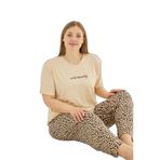 Lela Büyük Beden Desenli Regular Fit Kısa Kollu Rahat Pijama Takımı Bayan PİJAMA TAKIMI 65750502