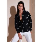 Lela Çiçekli Regular Fit Gömlek Bayan Gömlek 67044532S4 - Siyah
