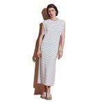 Lela Çizgili Regular Fit Kolsuz Bisiklet Yaka Midi Boy Elbise Bayan ELBİSE 5866107