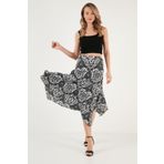 Lela Desenli Dar Kesim Asimetrik Midi Etek ETEK 5865621