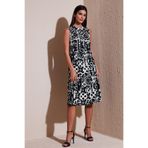 Lela Desenli Regular Fit Kolsuz Elbise Bayan ELBİSE 5865731